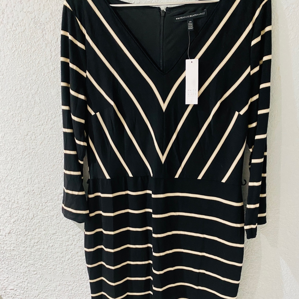 Black and beige dress with arrows